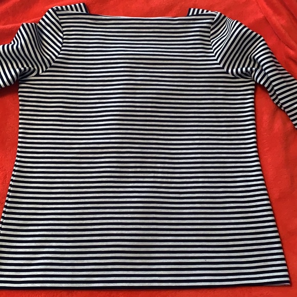 Talbots Top, size 1X, see measurements, Navy and White - Picture 11 of 12